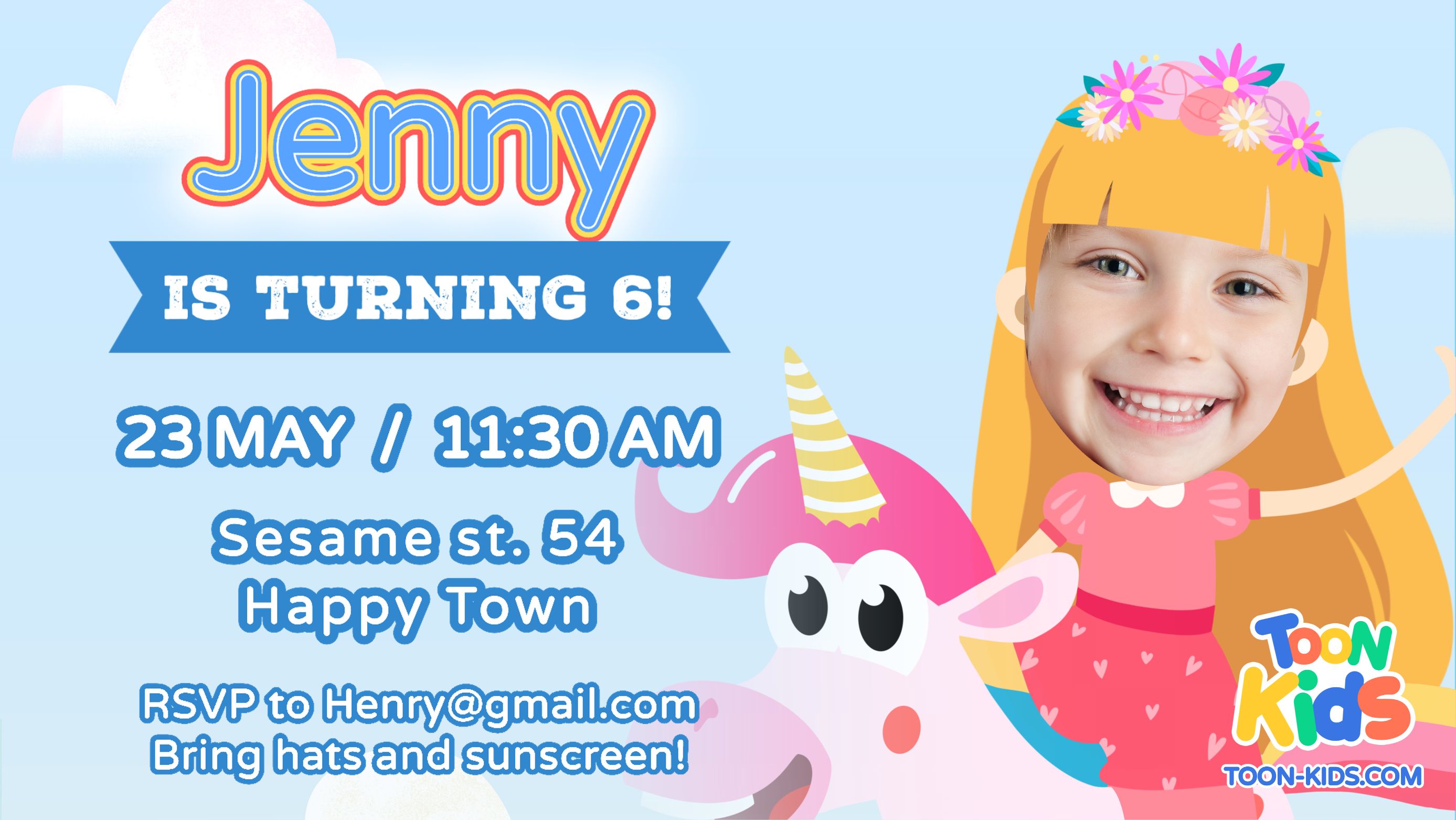 Fairytale party invitation landscape